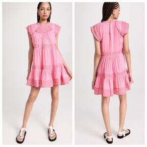 Veronica Beard Dark Peony Kelly Dress Ruffle Embroidered